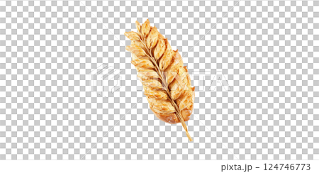 Artisan Bread Shaped Like Wheat Sheaf. Symbol Of Harvest And Culinary Craftsmanship Isolated On Transparent Background 124746773