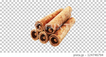 Cinnamon Sticks. Aromatic Spice For Cooking And Baking Isolated On Transparent Background 124746794
