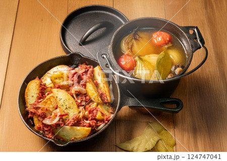 ポトフ　French stew (potaufeu) for outdoor camping 124747041