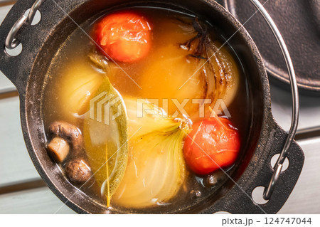 ポトフ　French stew (potaufeu) for outdoor camping 124747044