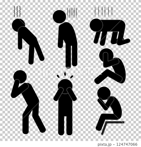 悲傷的輪廓象形圖圖示集 124747066