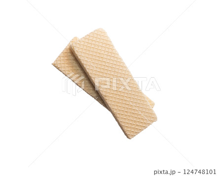 A wafer biscuit sticks isolated on a white background. 124748101