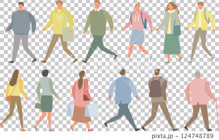 行走的人的插圖集 124748789