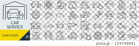 Car service line icon set 124748941