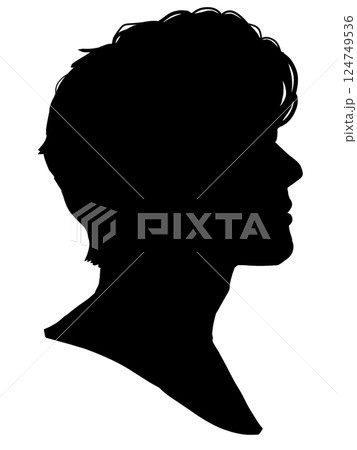 男性 横顔 シルエット 男性 横顔 シルエット 124749536