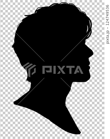 男性 横顔 シルエット 男性 横顔 シルエット 124749536