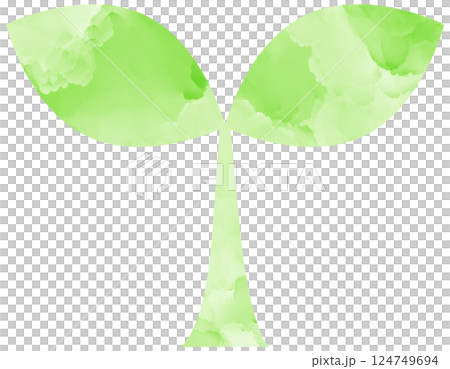 イラスト素材　春色の新芽　植物　水彩 124749694