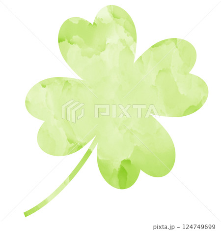 イラスト素材 四つ葉のクローバー 葉 水彩 イラスト素材 四つ葉のクローバー 葉 水彩 124749699