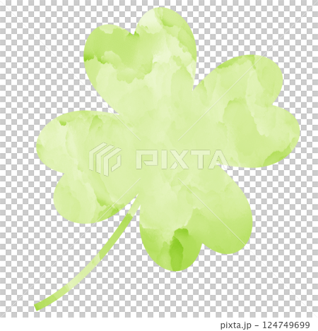 イラスト素材 四つ葉のクローバー 葉 水彩 イラスト素材 四つ葉のクローバー 葉 水彩 124749699