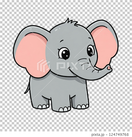 シンプルでかわいいゾウのイラスト 124749768
