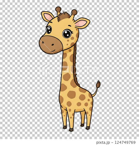 Simple and cute giraffe illustration 124749769