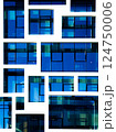 Modern Building Windows Pattern Symmetric Blue White 124750006