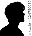 男性　横顔　シルエット 124750080