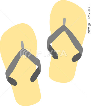 ビーチサンダルのグラフィック素材イラスト 124750318