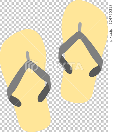 ビーチサンダルのグラフィック素材イラスト 124750318
