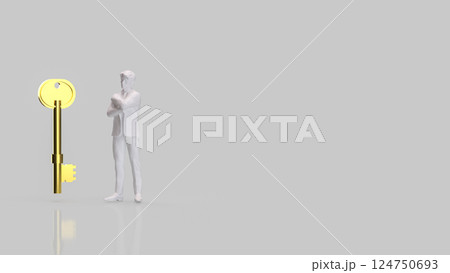 The Key and coins for Business concept 3d Rendering. The Key and coins for Business concept 3d Rendering. 124750693