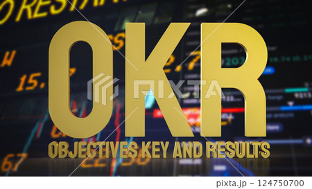 The OKR or  Objective and Key Results for Business concept 3d Rendering. 124750700