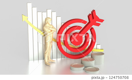 The Red target for Business concept 3d Rendering. The Red target for Business concept 3d Rendering. 124750708