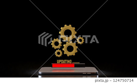The Updating  bar for Technology concept 3d Rendering. 124750714