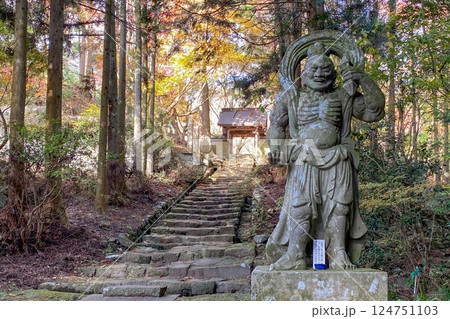 両子寺仁王像と紅葉 両子寺仁王像と紅葉 124751103