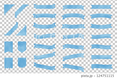 Handwritten ribbon frame set, blue 124751115