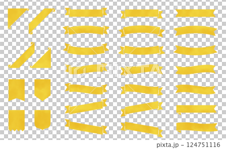 Handwritten style ribbon frame set yellow Handwritten style ribbon frame set yellow 124751116