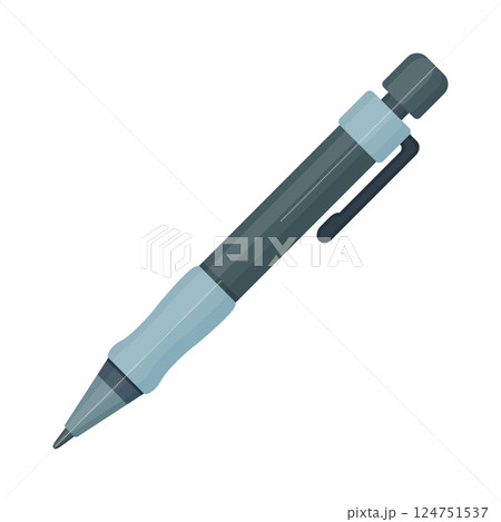 Dark Mechanical Pencil with Blue Grip and Clip Vector Illustration Image Dark Mechanical Pencil with Blue Grip and Clip Vector Illustration Image 124751537
