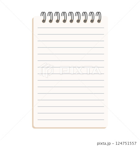 Vertical Spiral Notepad with Lined Pages Vector Illustration Image 124751557