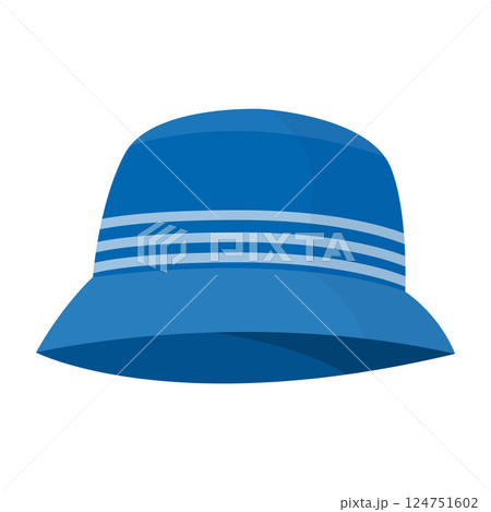 Blue Bucket Hat with Light Blue Stripes Design Vector Illustration Image 124751602