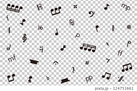 音楽記号の背景_モノクロ 124751661