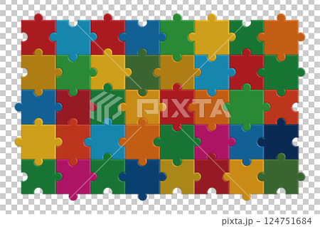 Colorful jigsaw puzzle vector illustration 124751684