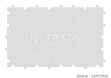 白いジグソーパズルのピースが並んだベクターイラスト 124751685