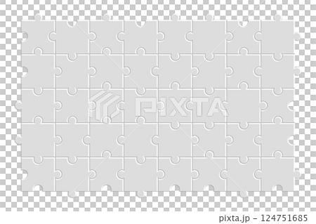 白いジグソーパズルのピースが並んだベクターイラスト 124751685