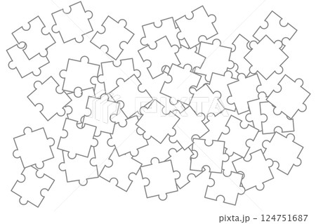 散らばった白いジグソーパズルのベクターイラスト 124751687