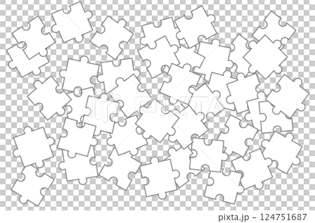 散らばった白いジグソーパズルのベクターイラスト 124751687