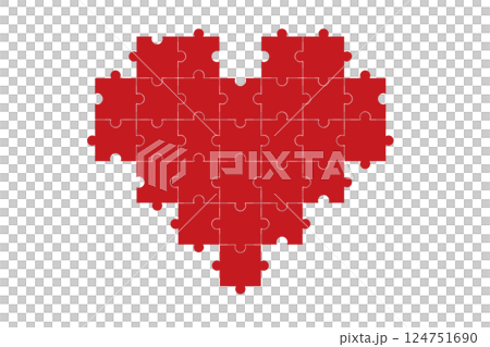心形拼圖的向量插圖 心形拼圖的向量插圖 124751690