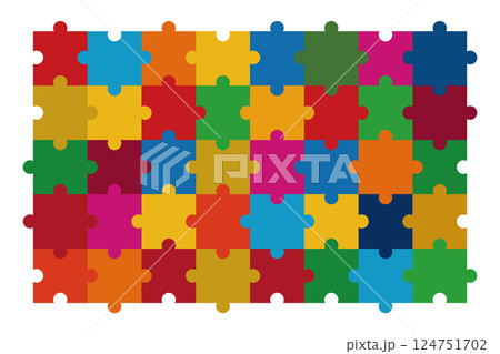 カラフルなジグソーパズルのベクターイラスト 124751702