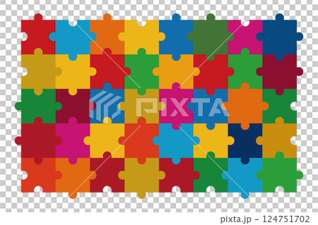 カラフルなジグソーパズルのベクターイラスト 124751702