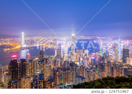 香港 ビクトリアピークからの夜景 香港 ビクトリアピークからの夜景 124751967
