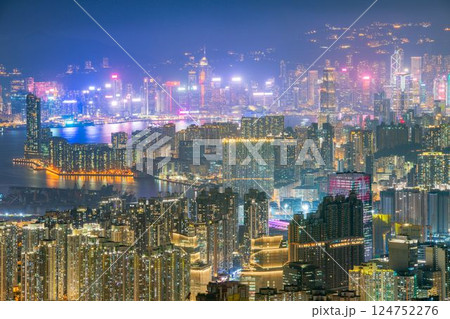 香港 カオルーン・ピーク(飛鵝山)からの夜景 香港 カオルーン・ピーク(飛鵝山)からの夜景 124752276