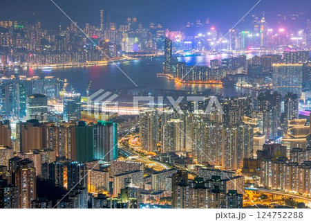 香港 カオルーン・ピーク(飛鵝山)からの夜景 香港 カオルーン・ピーク(飛鵝山)からの夜景 124752288