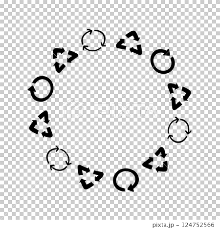 Simple hand-drawn cute recycled frame 124752566