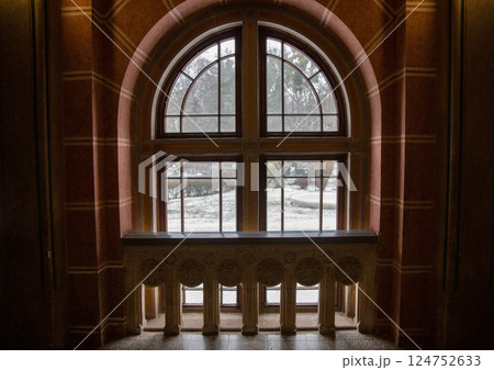 Chernivtsi National University window interior, Ukraine. 124752633