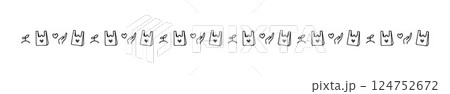 シンプルな手書きのかわいいエコの飾り罫 シンプルな手書きのかわいいエコの飾り罫 124752672