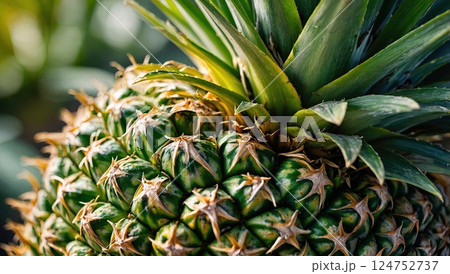 Close-up of a Whole Pineapple Close-up of a Whole Pineapple 124752737