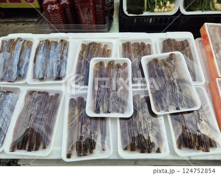 Korean food. Gwamegi Half dried Saury 124752854