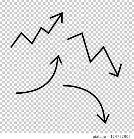 Rising and falling arrow lines Rising and falling arrow lines 124752903