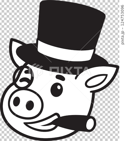Capitalist pig funny cartoon Capitalist pig funny cartoon 124753096