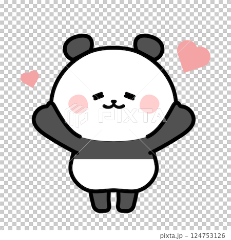 Banzai happy panda illustration Banzai happy panda illustration 124753126