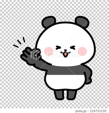 OKサインをするパンダのイラスト 124753130